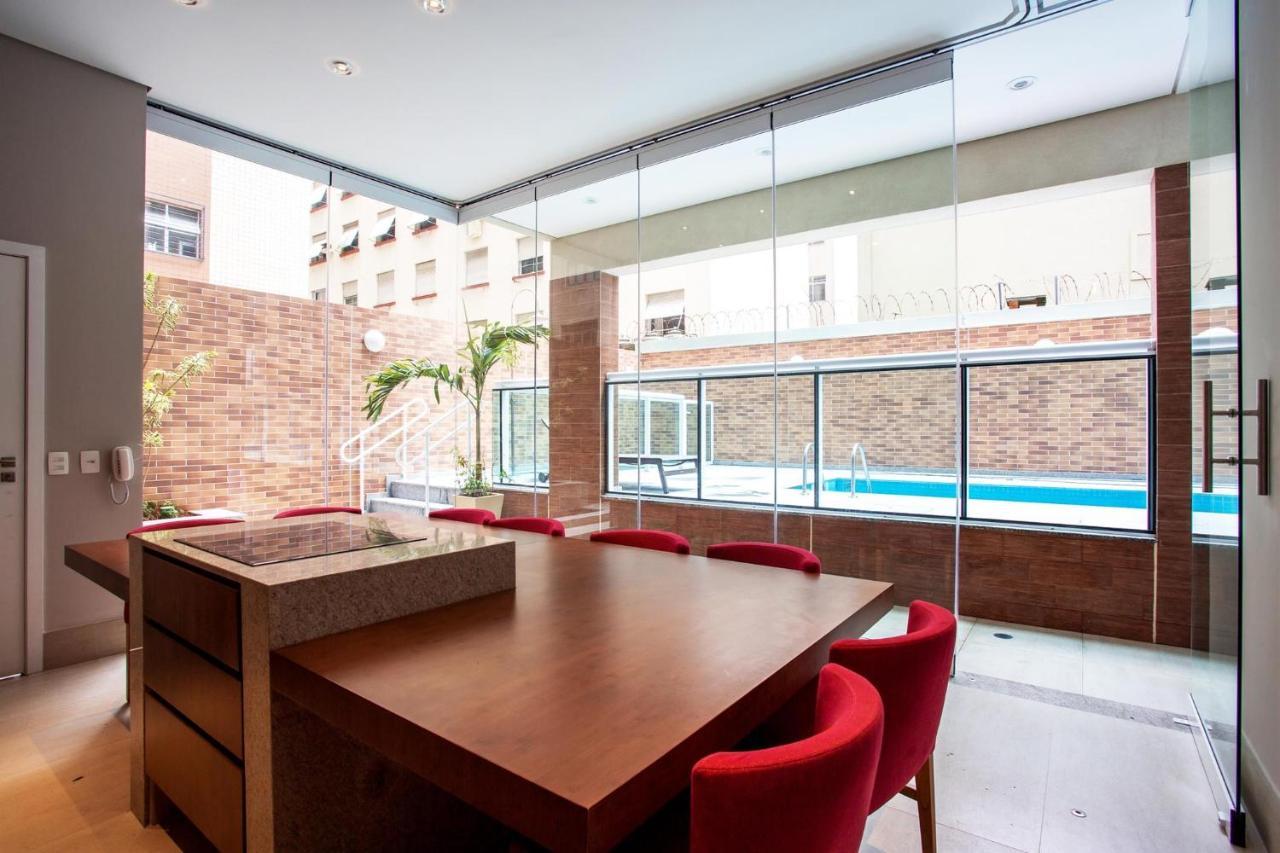 Estanconfor Santos Com Vista Mar Ac Garagem Sacada Fechada公寓 外观 照片